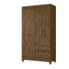 Guarda Roupa Chile 1,03m 4 Portas 2 Gavetas Castanho Wood Moval 