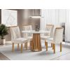 Mesa c/ 4 cadeiras Berlim Redonda 1.00X1.00 Off/Cinamomo Cel Móveis