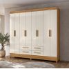 Guarda Roupa Florida 2,04m 8 portas 4 gavetas Freijo/Off Moval