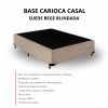 Base Box Casal Carioca Blindada 138X188X30 Suede Bege Bioflex