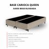 Base Box Queen Carioca Blindada 158X198X30 Bipartido Suede Bege Bioflex