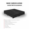 Base Box King Carioca Blindada 193X203X30 Bipartido Suede Preto Bioflex