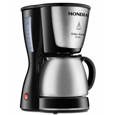 Cafeteira Elétrica Mondial Dolce Arome Inox 30 Xícaras Preto/Inox 800W 110V 