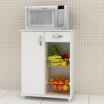 Multiuso Fruteira 1 Porta 2 Cestos Belize Branco Notável