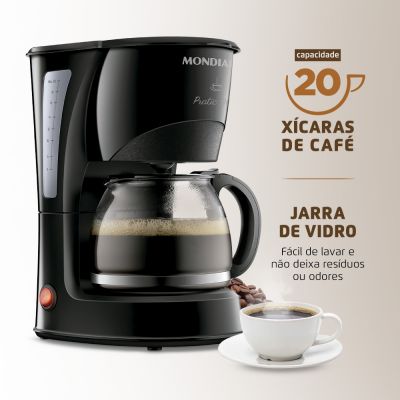 Cafeteira Elétrica Mondial Pratic 600w Preta Cn-01-20x 110v