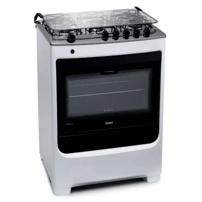 Fogão 5 Bocas Consul Acend. Automático Branco com Mesa de Inox Bivolt