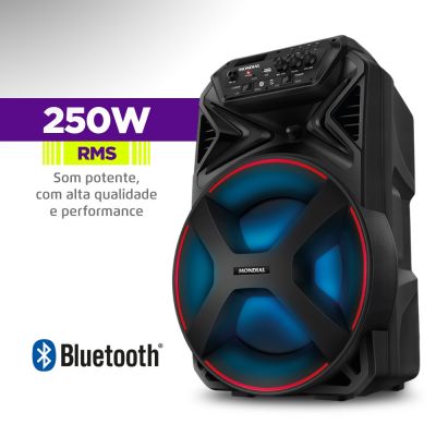 Caixa de Som Amplificada Mondial Cm-250 250w Bluetooth Recarregável