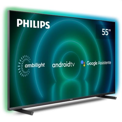 TV 55" Led  Smart Philips Android Ambilight  4K 55PUG7906/78, Google  Assistant 