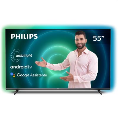 TV 55" Led  Smart Philips Android Ambilight  4K 55PUG7906/78, Google  Assistant 