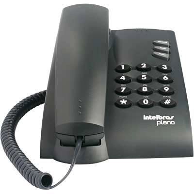 Telefone com Fio Intelbras Pleno de mesa e parede preto 