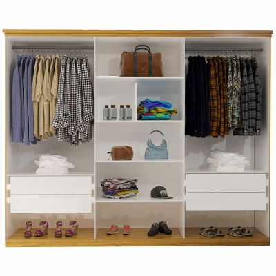 Guarda Roupas 6 portas abrir Otto 100% MDF 2.08  c/4 gav naturalle-OFF B. Pastor