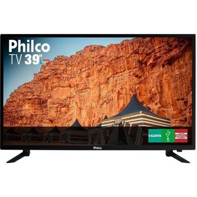 TV 39"  LED Philco Conversor Digital HD PTV39N87D 3xHDMI 1xUSB preto Surround 