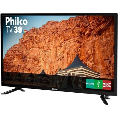 TV 39"  LED Philco Conversor Digital HD PTV39N87D 3xHDMI 1xUSB preto Surround 