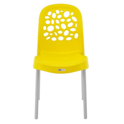 Cadeira de Resina Deluxe Amarela Forte Plástico