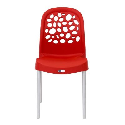 Cadeira de Resina Deluxe Vermelha Forte Plástico