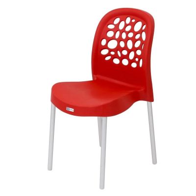 Cadeira de Resina Deluxe Vermelha Forte Plástico