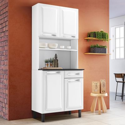 Armário de Aço Kit 80cm Pratika 4 portas 1 gaveta Branco Itatiaia