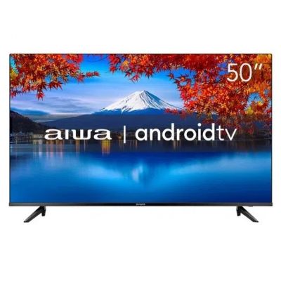 TV Smart 50" LED Aiwa 4K Ultrafina Android HDR10 Dolby AWS-TV-50-BL-02-A
