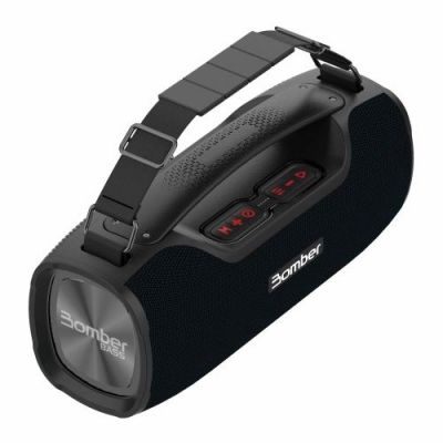  Caixa De Som Portátil Bluetooth Bomber Bass Preta - 55 Watts
