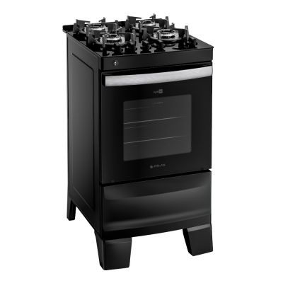 Fogão 4 Bocas Atlas Agile Up Glass Acend. Automático Preto Mesa de Vidro Bivolt