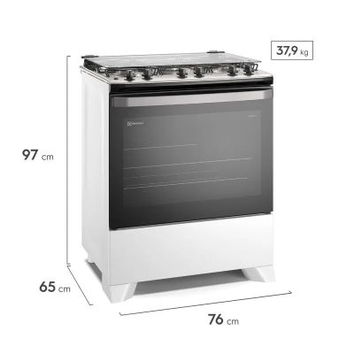 Fogão Electrolux 5 bocas Efficient com PerfectCook Branco FE5IB Bivolt