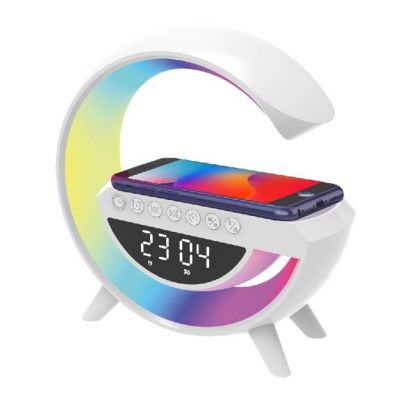 Caixa De Som Bluetooth Luminária Rádio Relógio Carregador Por Indução Xtrad Andromeda G Xdg-8601