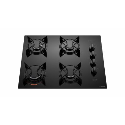 Cooktop 4 Bocas Atlas a Gás com Mesa de Vidro Utop Preto Bivolt