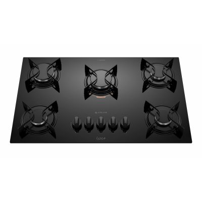 Cooktop a Gás 5 Bocas com Mesa de Vidro Atlas U Top Preto Bivolt