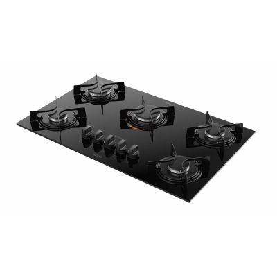 Cooktop 5 Bocas Atlas a Gás com Mesa de Vidro U Top Preto Bivolt