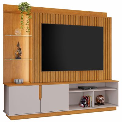 Home Theater Amparo 1,82m p/ TV 60" ripado cor cinamomo-OFF JCM