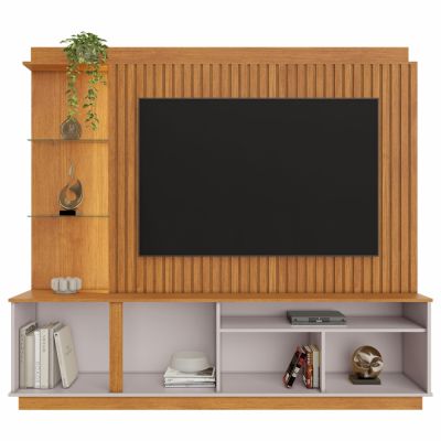 Home Theater Amparo 1,82m p/ TV 60" ripado cor cinamomo-OFF JCM