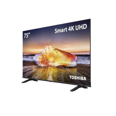 TV Smart 75" LED Toshiba 4k Ultra HD 75C350S TB025M HDR10 Dolby Áudio Vidaa