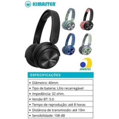 FONE HEADPHONE WIRELESS BLUETOOTH KIMASTER K9