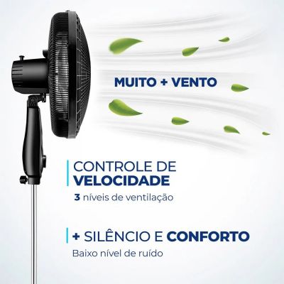 Ventilador de Coluna Mondial 40cm VSP-40C-NB 140w 6 pás Super Power 110V