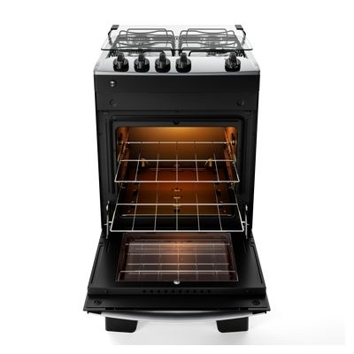 Fogão Atlas 4 bocas Steel Agile UP Mesa Inox Preto Bivolt