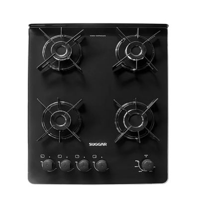 Fogão Neo Glass 4 Queimadores FGVNG410PT Suggar Preto Mesa de Vidro Bivolt 