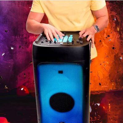 Caixa de Som Pulse Sp512 Flamebox DJ Torre Bluetooth LED TWS-5000w