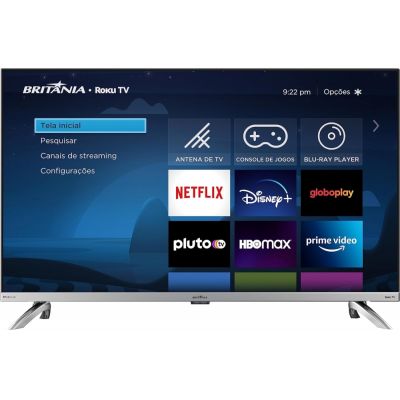 Smart TV 32" LED Britânia HD BTV32G7PR2CSGBLH Dolby Áudio Quad Core 