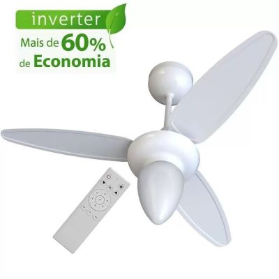 Ventilador de Teto Ventisol Wind Inverter Controle Remoto Branco Bivolt