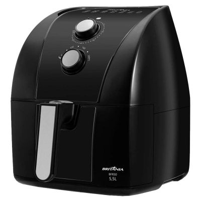 Air Fryer Fritadeira Elétrica Britânia BFR50 5,5L, Preto/Inox 1500W 110v