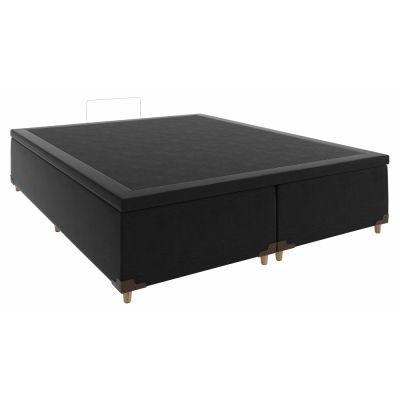 Box Baú Queen Base Bipartido NEW Prime Suede Preto 158X198X43 S. E. Movelaria