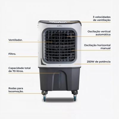 Climatizador 4 em 1 BCL70 3 velocidades Britânia 210W 110V