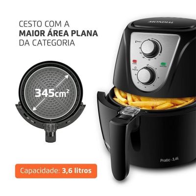 Air Fryer Fritadeira Elétrica Mondial 3,6L Pratic AF-36-BI 1500W 110V
