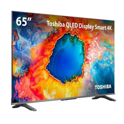 Smart TV 65" Qled 4K Toshiba TB036M 65C450NS Google TV Wi-Fi 