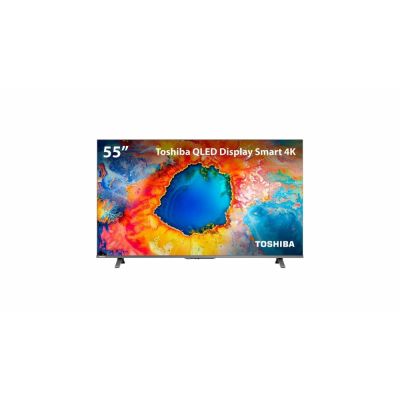 Smart TV 55" 4K Toshiba QLED TB035M 55C450NS Google TV 3 HDMI 2 USB Wi-Fi 