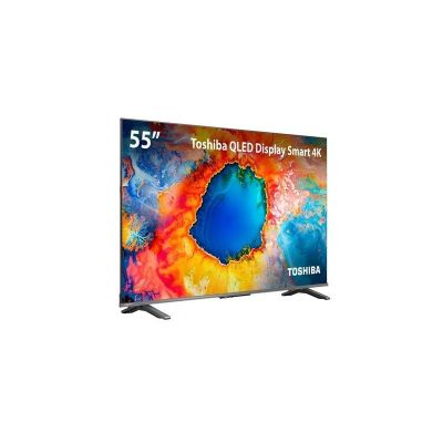 Smart TV 55" 4K Toshiba QLED TB035M 55C450NS Google TV 3 HDMI 2 USB Wi-Fi 