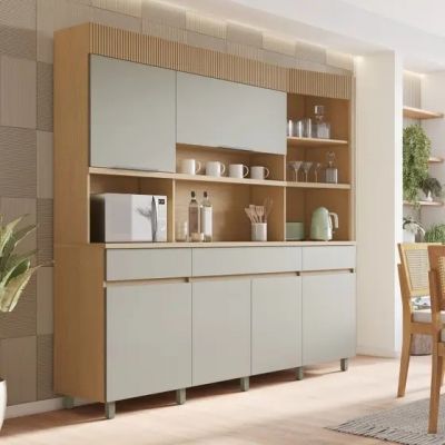 Armário Madeira Kit Realeza 2.20m 100% MDF 6 portas e 3 gavetas Nesher