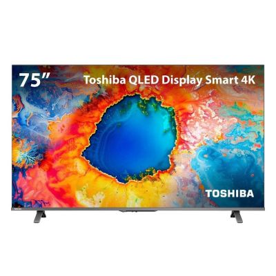 Smart TV 75" 4K QLED Toshiba 75C450NS Wi-Fi Google TV 4 hdmi 2 USB TB037M