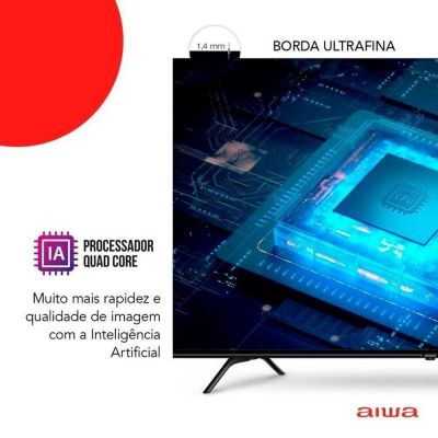Smart TV 55" 4K Aiwa Ultra HD Android AWS-TV-55-BL-01-A Borda Infinita Bivolt