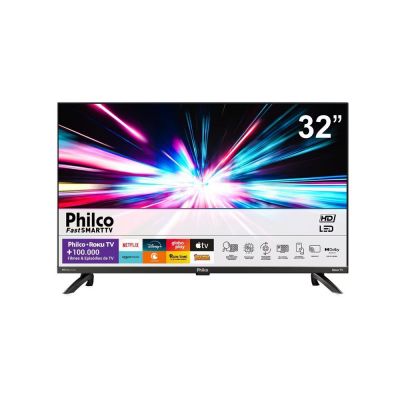 Smart Tv 32" HD Philco LED PTV32G7PR2CGB Roku Tv Borda Infinita 
